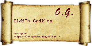 Oláh Gréta névjegykártya