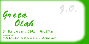 greta olah business card